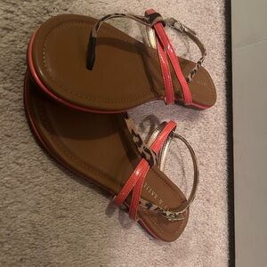 Kelly & Katie Pink and Brown Sandals with Elegant Straps